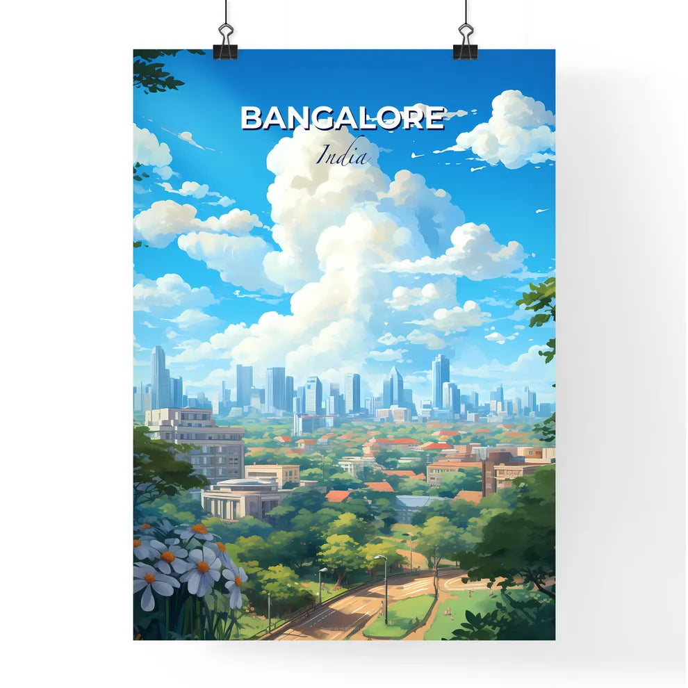 Bangalore India Skyline - A City Landscape With Trees And Buildings - Customizable Travel Gift Default Title