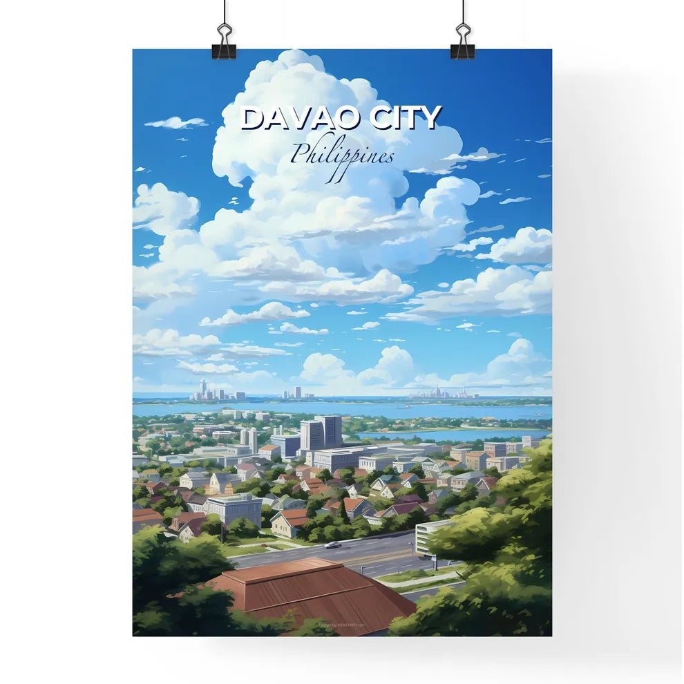 Davao City Philippines Skyline - A Cityscape With A Road And Buildings - Customizable Travel Gift Default Title
