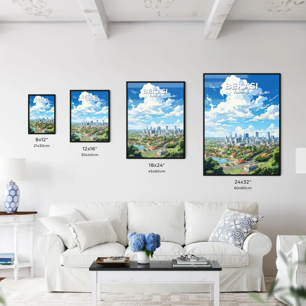 Bekasi Indonesia Skyline - A City With Trees And Buildings - Customizable Travel Gift Default Title