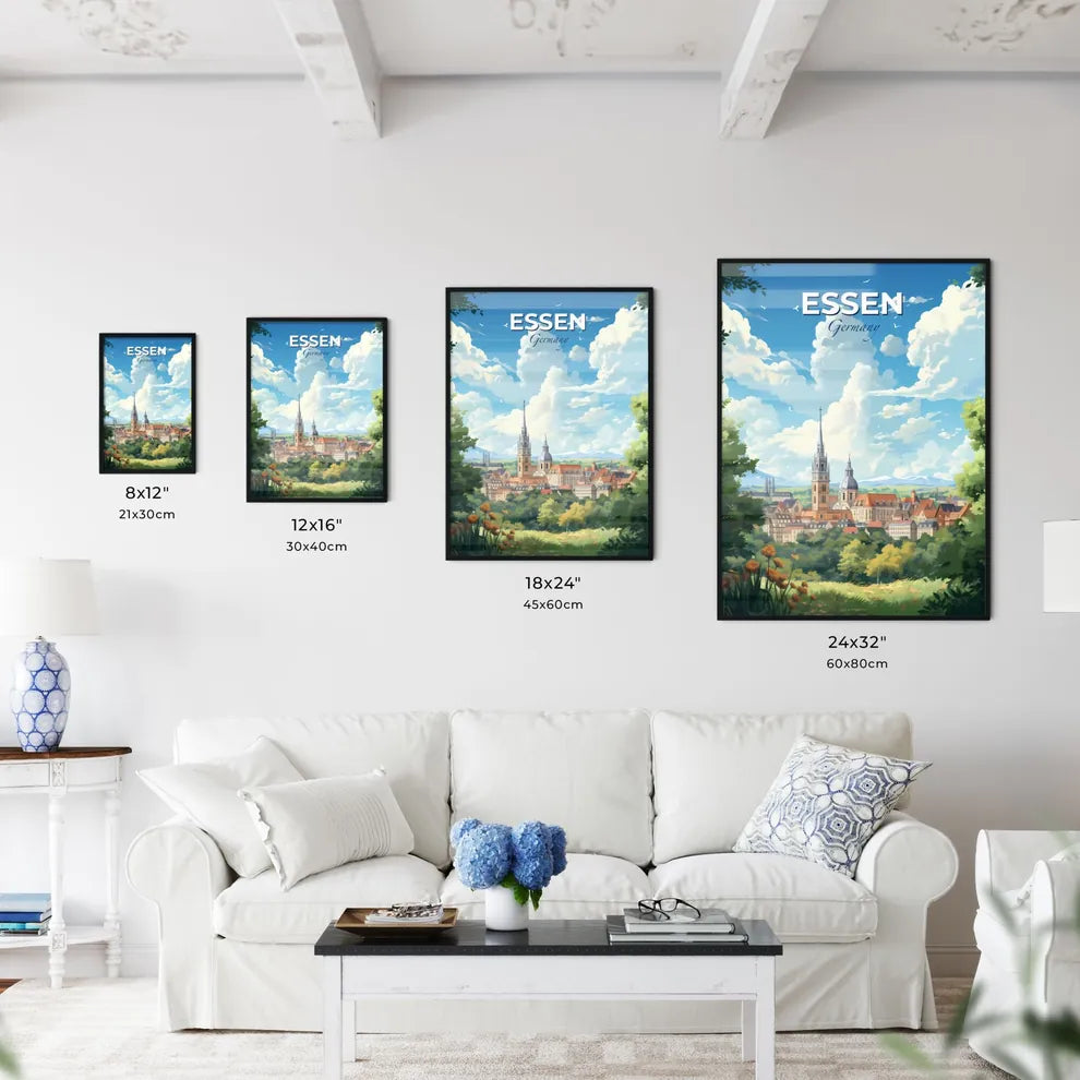 Essen Germany Skyline - A City With A Tower And Trees - Customizable Travel Gift Default Title