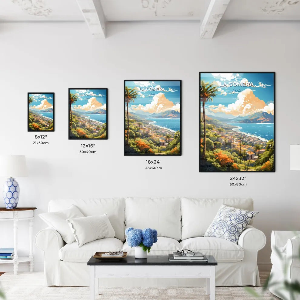 La Gomera Spain Skyline - A Landscape Of A Town By The Water - Customizable Travel Gift Default Title
