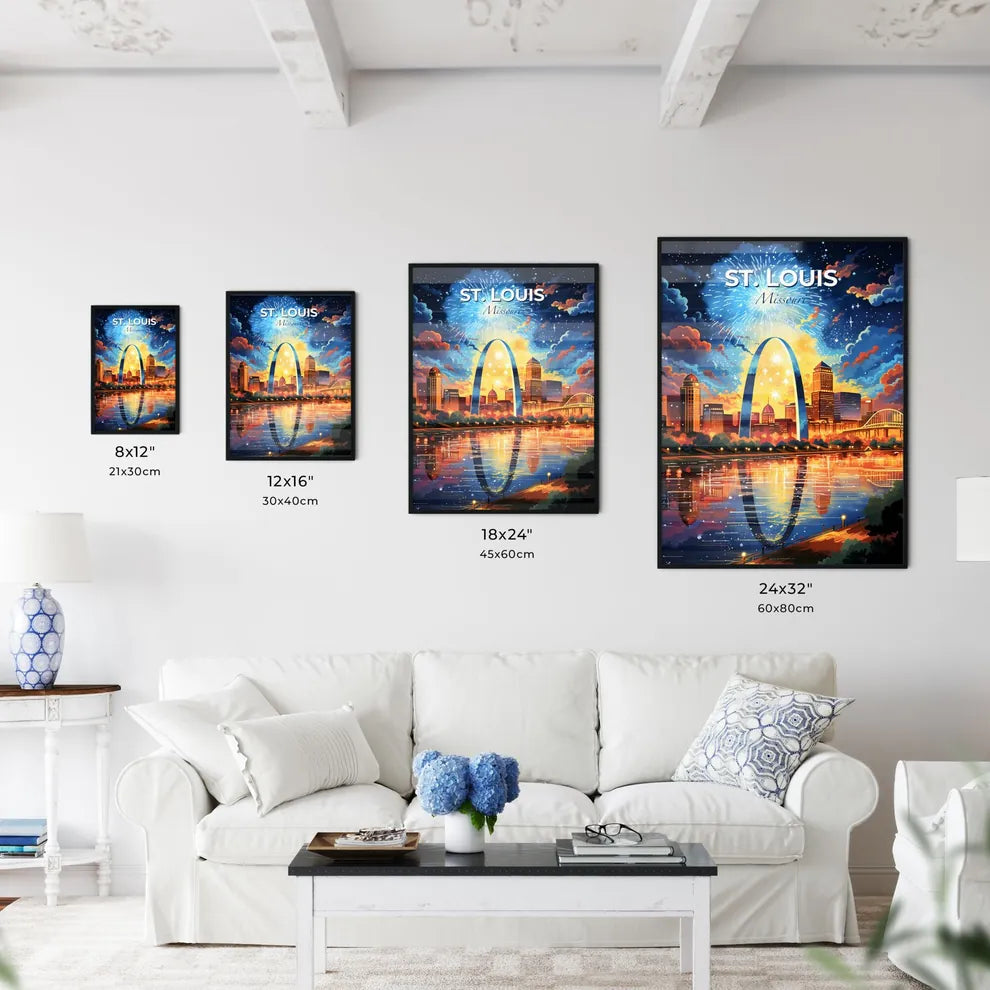 St Louis Missouri Skyline - A Fireworks Over A City - Customizable Travel Gift Default Title