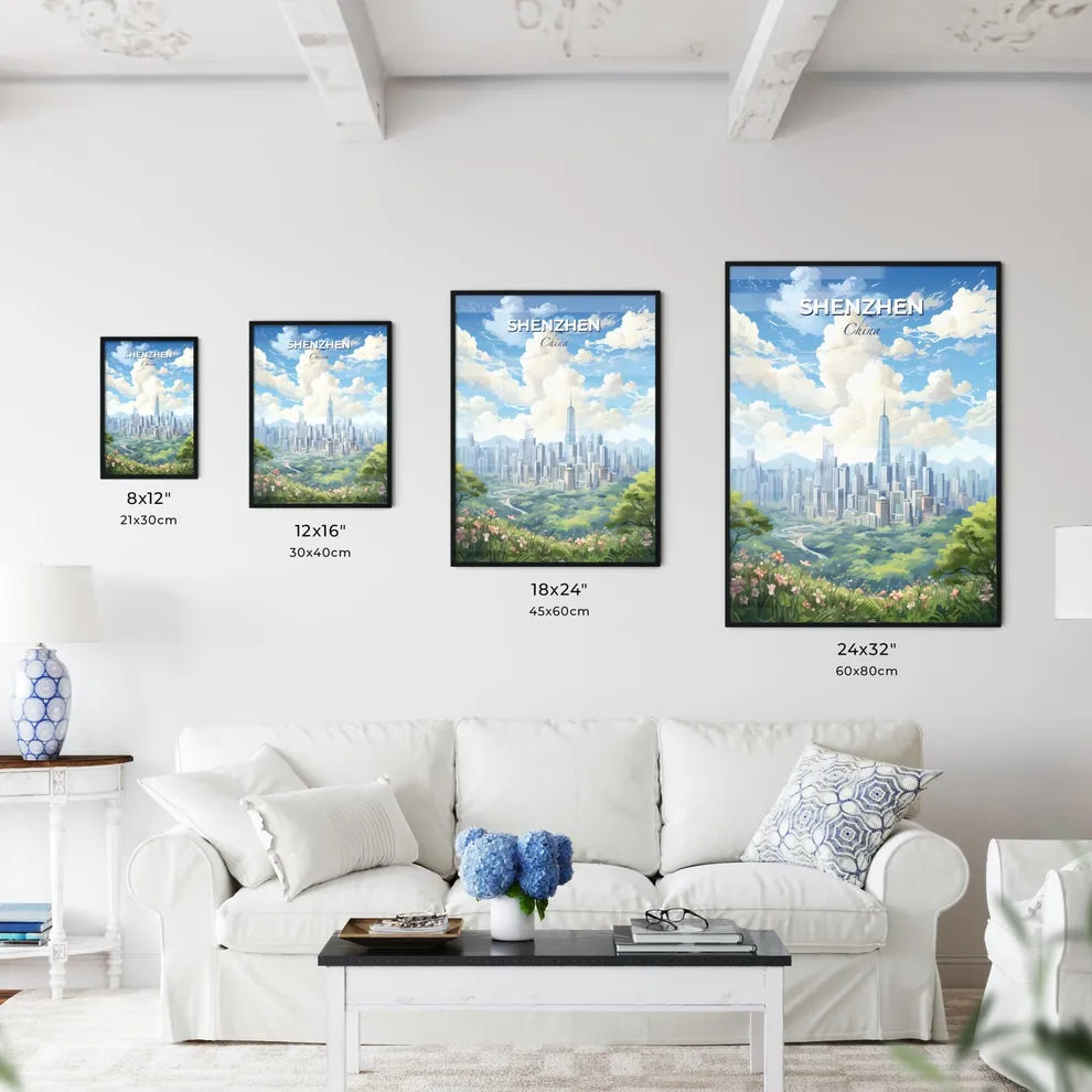 Shenzhen China Skyline - A City Landscape With Trees And Flowers - Customizable Travel Gift Default Title