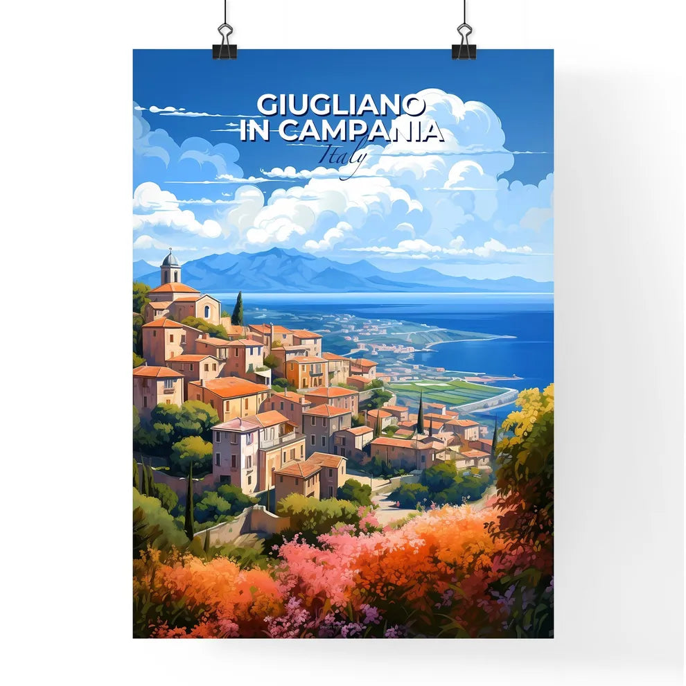 Giugliano in Campania Italy Skyline - A Landscape Of A Town By The Water - Customizable Travel Gift Default Title