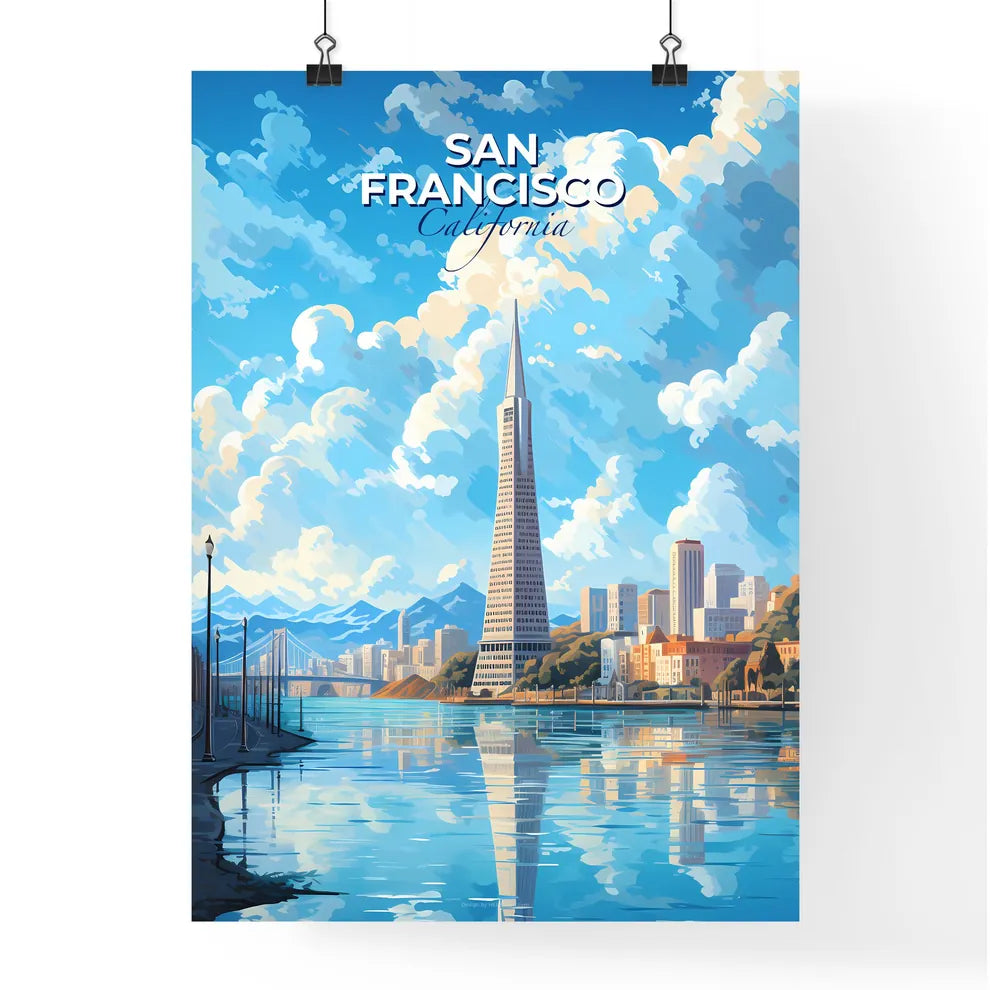 San Francisco Skyline - A City With A Tall Tower And A Body Of Water - Customizable Travel Gift Default Title