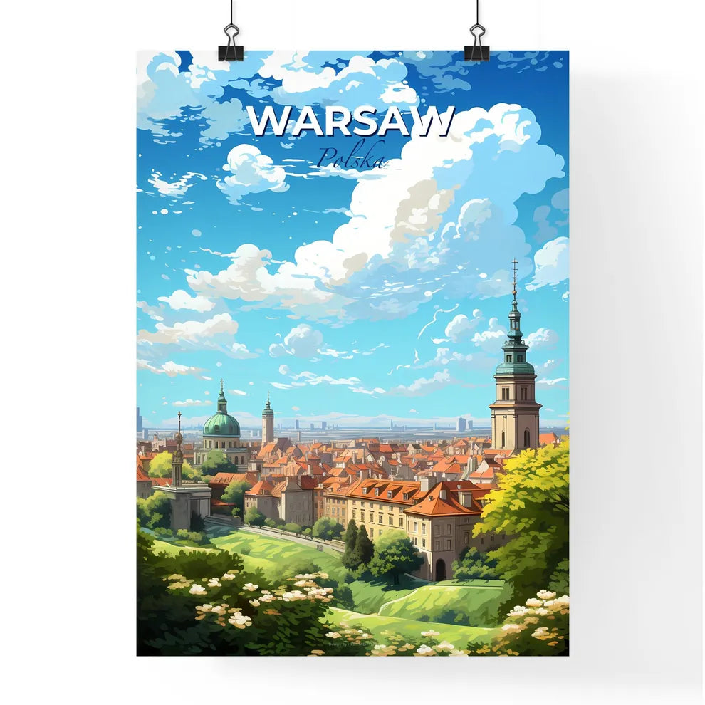 Warsaw Polska Skyline - A City With Many Buildings And Trees - Customizable Travel Gift Default Title