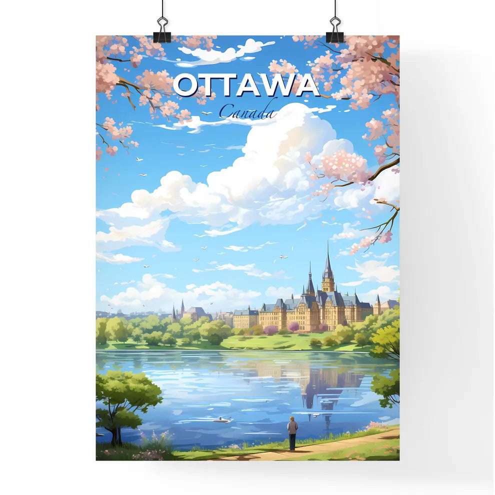 Ottawa Canada Skyline - A Castle By A Lake - Customizable Travel Gift Default Title