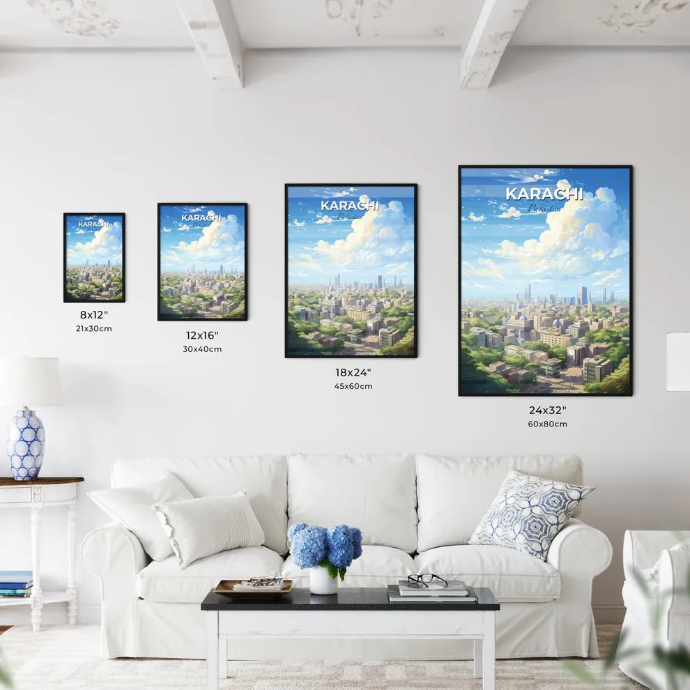 Karachi Pakistan Skyline - A City With Many Buildings And Trees - Customizable Travel Gift Default Title