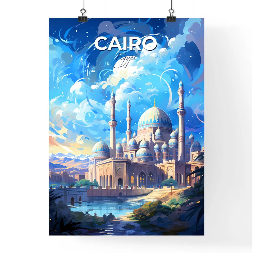 Cairo Egypt Skyline - A Large Building With Domes And A Pond - Customizable Travel Gift Default Title