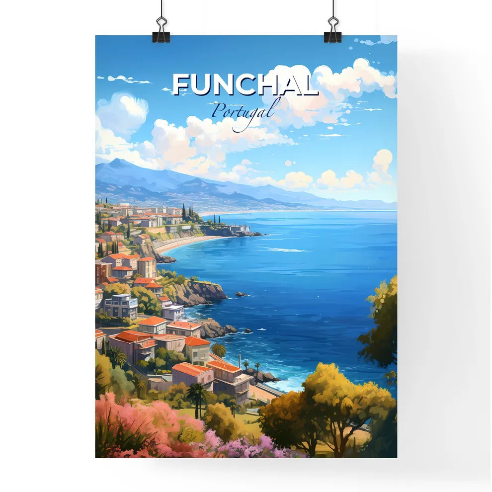 Funchal Portugal Skyline - A City On A Cliff By The Sea - Customizable Travel Gift Default Title