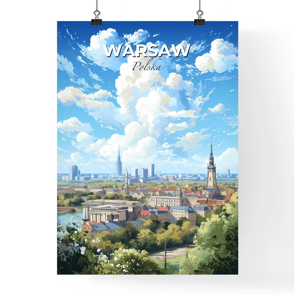 Warsaw Polska Skyline - A City Landscape With Trees And Buildings - Customizable Travel Gift Default Title
