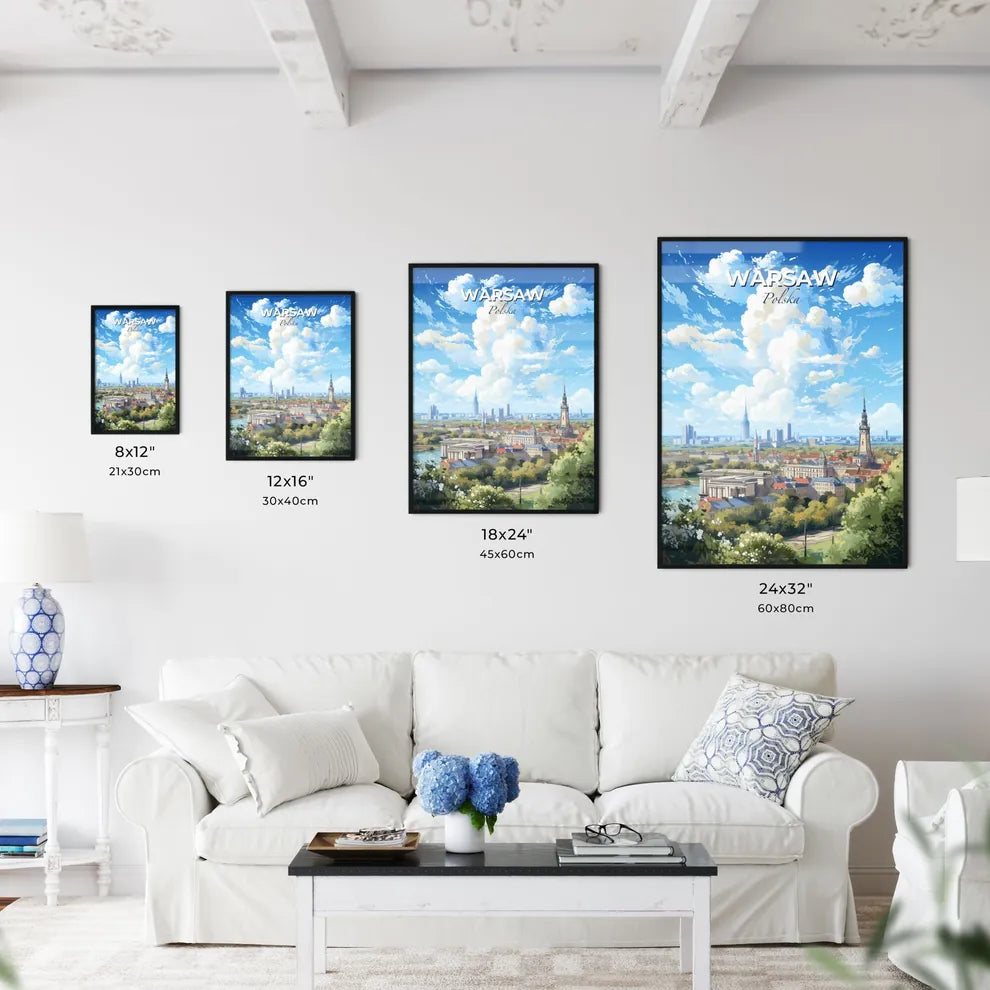 Warsaw Polska Skyline - A City Landscape With Trees And Buildings - Customizable Travel Gift Default Title