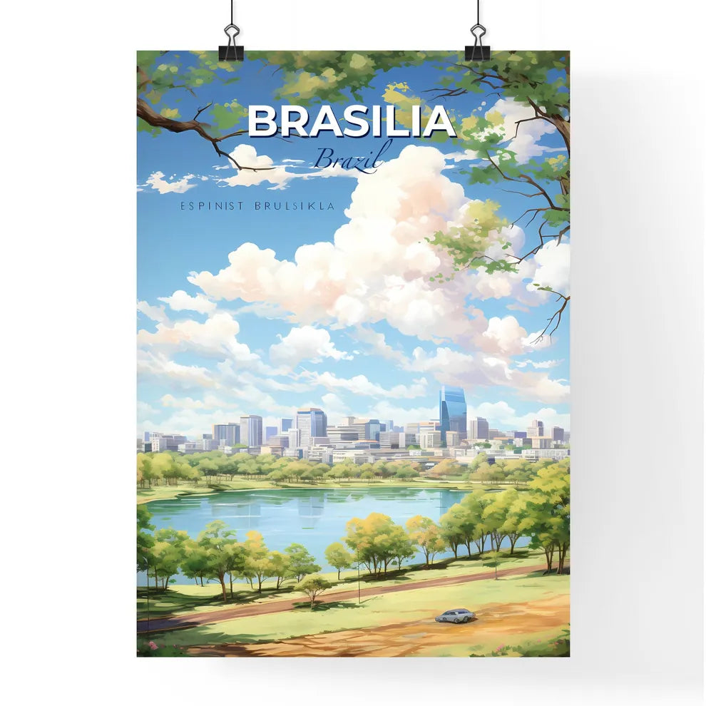 Brasilia Brazil Skyline - A Cityscape With A Lake And Trees - Customizable Travel Gift Default Title