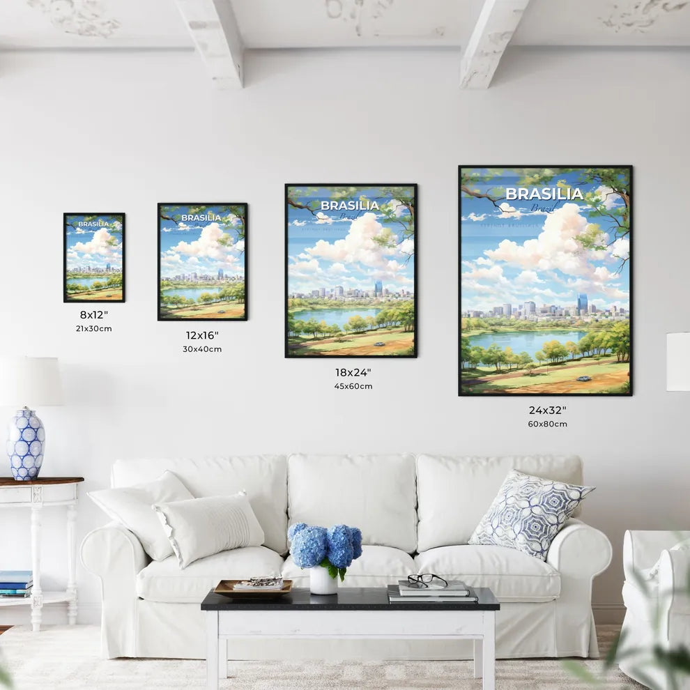 Brasilia Brazil Skyline - A Cityscape With A Lake And Trees - Customizable Travel Gift Default Title