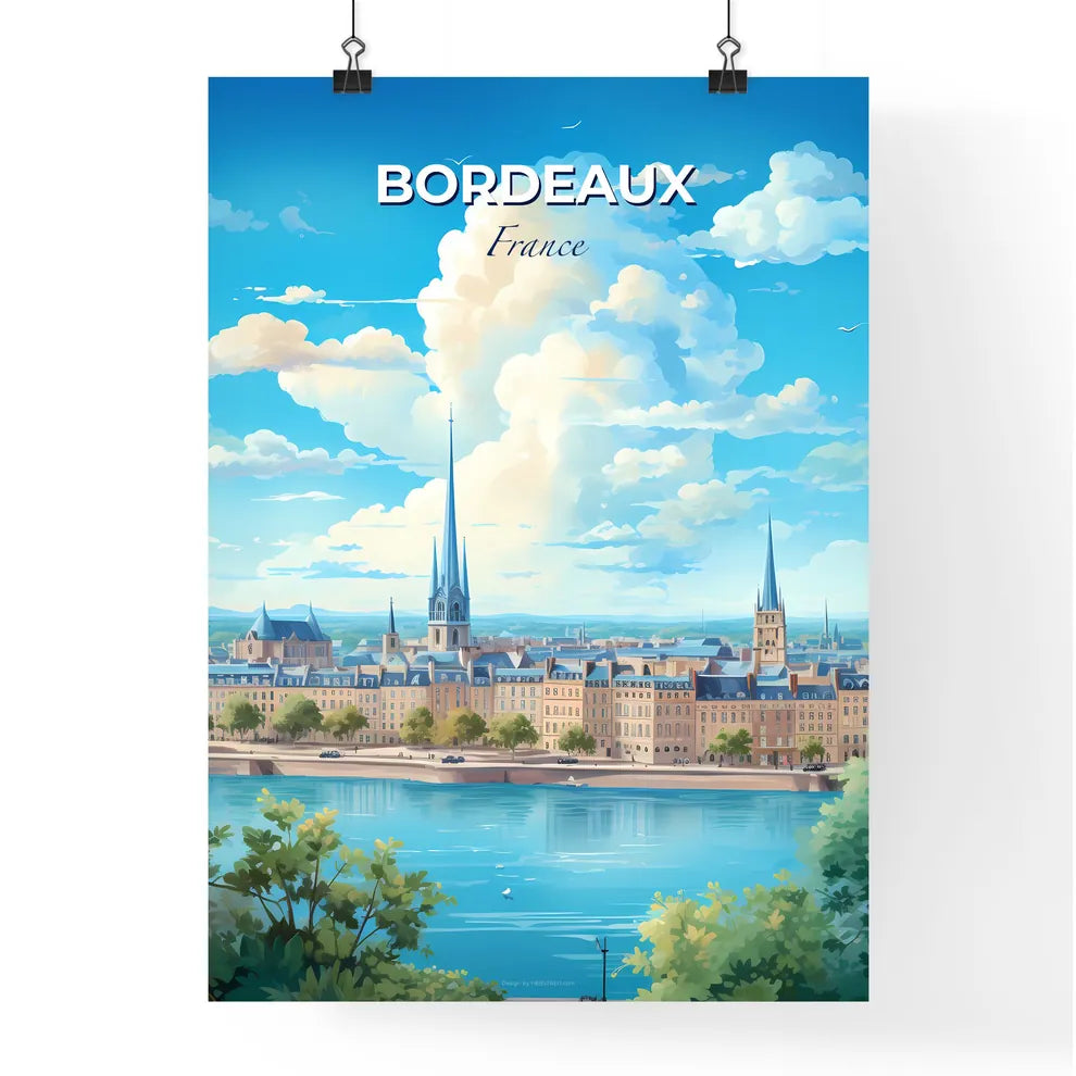 Bordeaux France Skyline - A City With A River And Trees - Customizable Travel Gift Default Title
