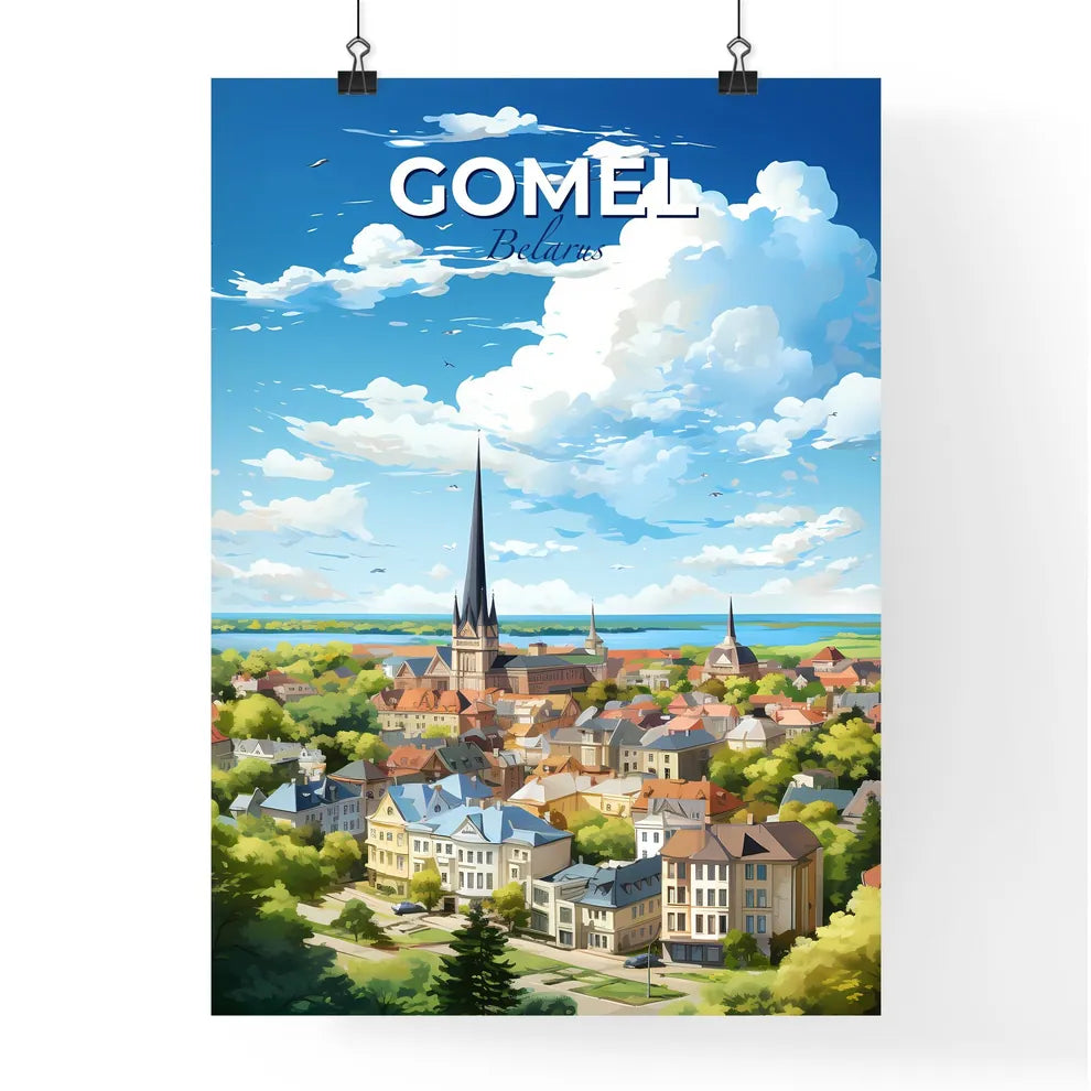 Gomel Belarus Skyline - A City With A Tall Spire And Trees - Customizable Travel Gift Default Title