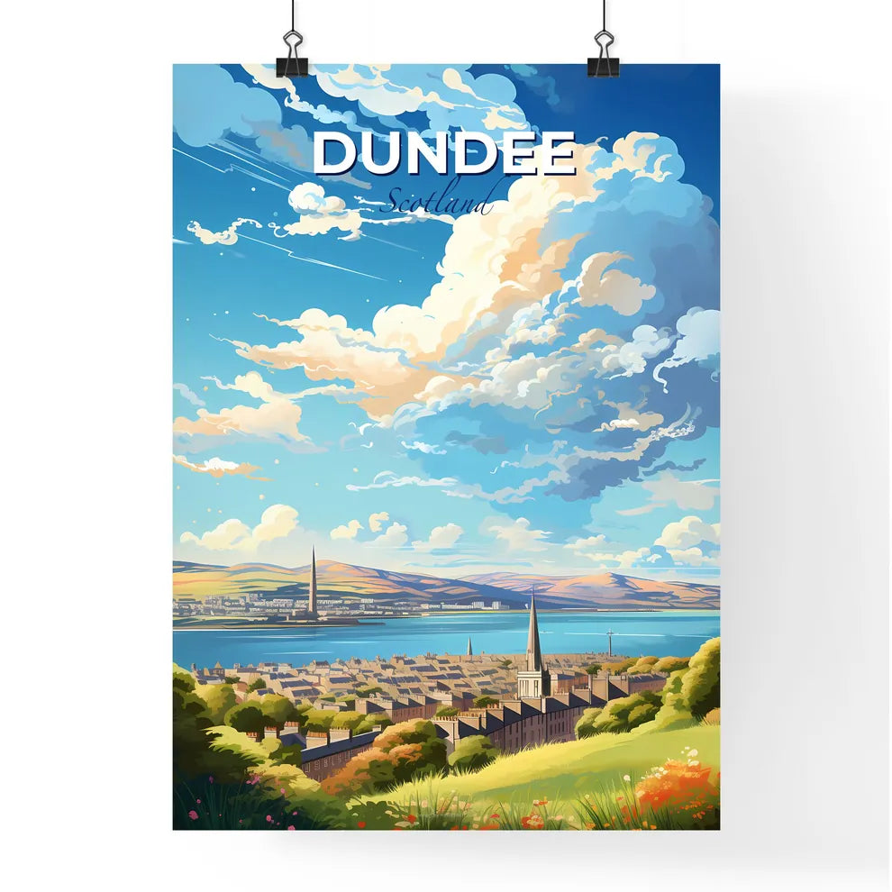 Dundee Scotland Skyline - A Landscape Of A City With A Body Of Water And A Cloudy Sky - Customizable Travel Gift Default Title
