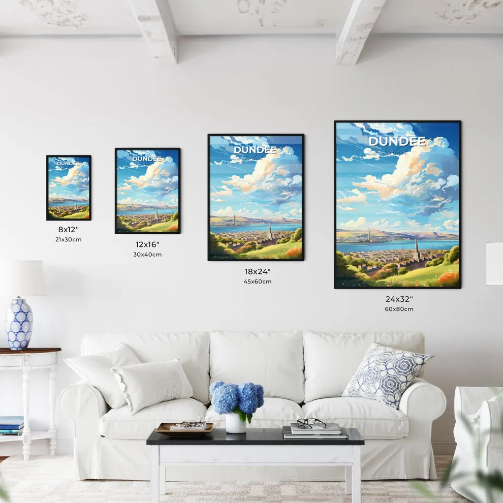 Dundee Scotland Skyline - A Landscape Of A City With A Body Of Water And A Cloudy Sky - Customizable Travel Gift Default Title