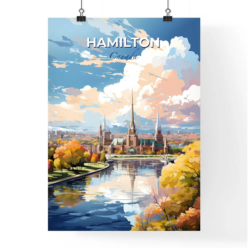 Hamilton Canada Skyline - A Castle With Trees And A River - Customizable Travel Gift Default Title