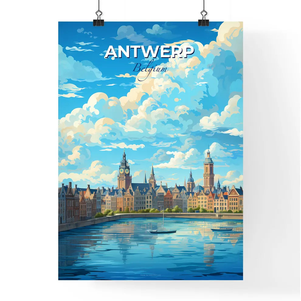 Antwerp Belgium Skyline - A Water Next To A City - Customizable Travel Gift Default Title