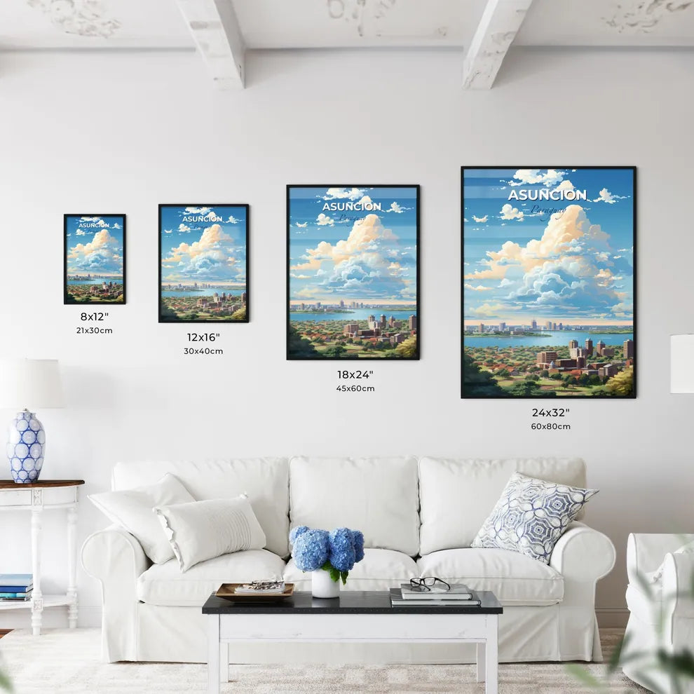 Asuncion Paraguay Skyline - A Cityscape With A Body Of Water And Clouds - Customizable Travel Gift Default Title