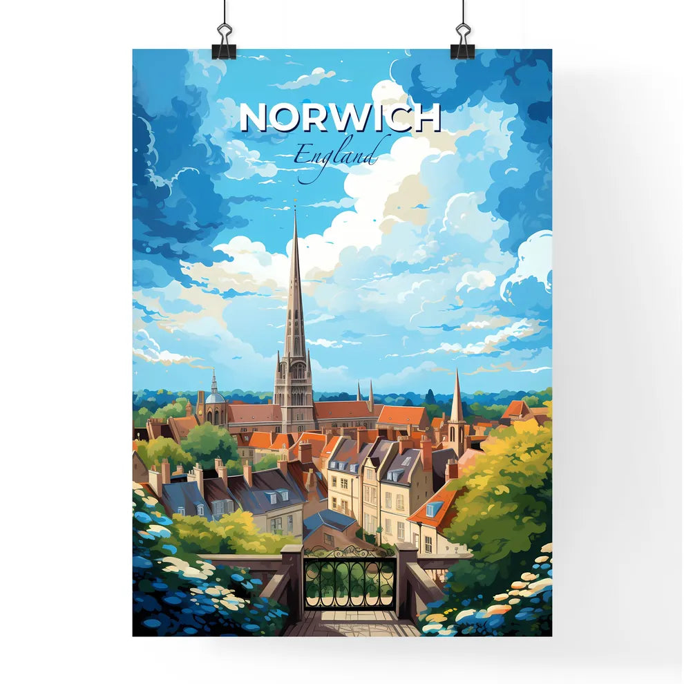 Norwich England Skyline - A City With A Tall Tower - Customizable Travel Gift Default Title