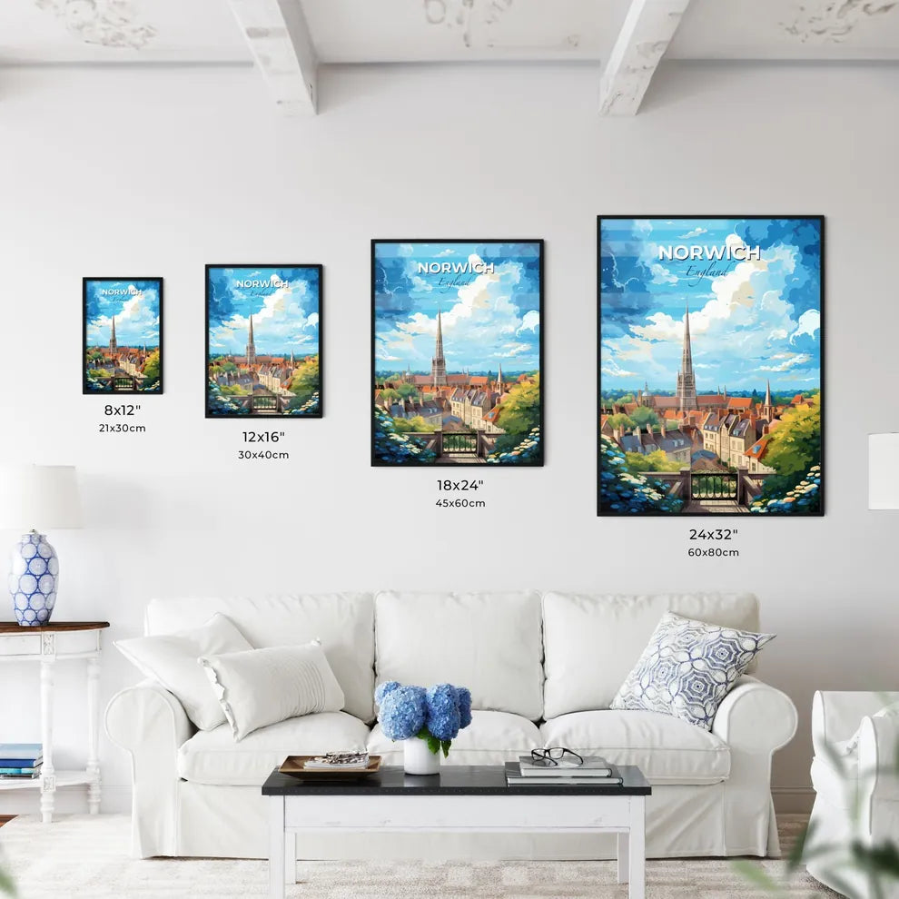 Norwich England Skyline - A City With A Tall Tower - Customizable Travel Gift Default Title