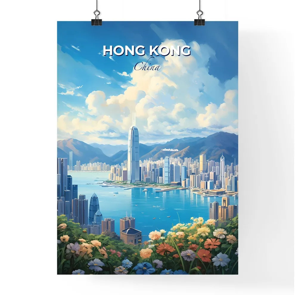 Hong Kong China Skyline - A Cityscape With A Body Of Water And Mountains - Customizable Travel Gift Default Title