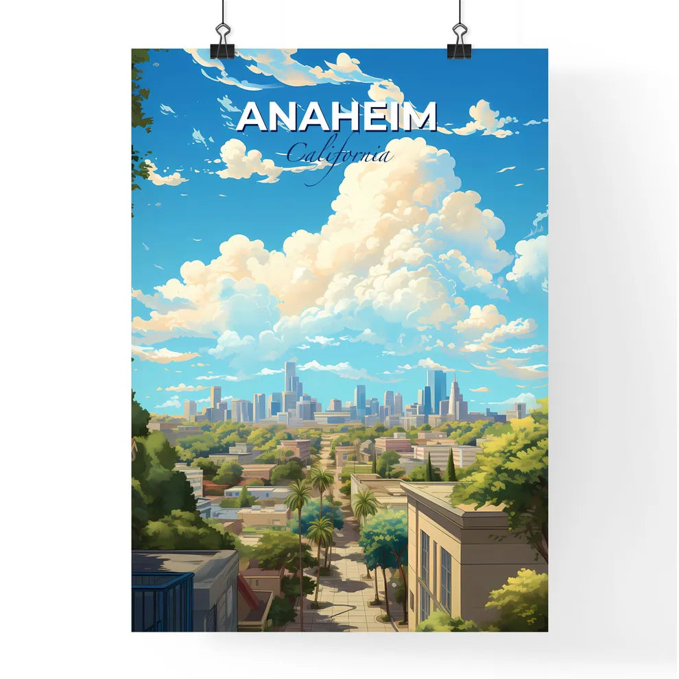 Anaheim California Skyline - A City With Trees And Buildings - Customizable Travel Gift Default Title