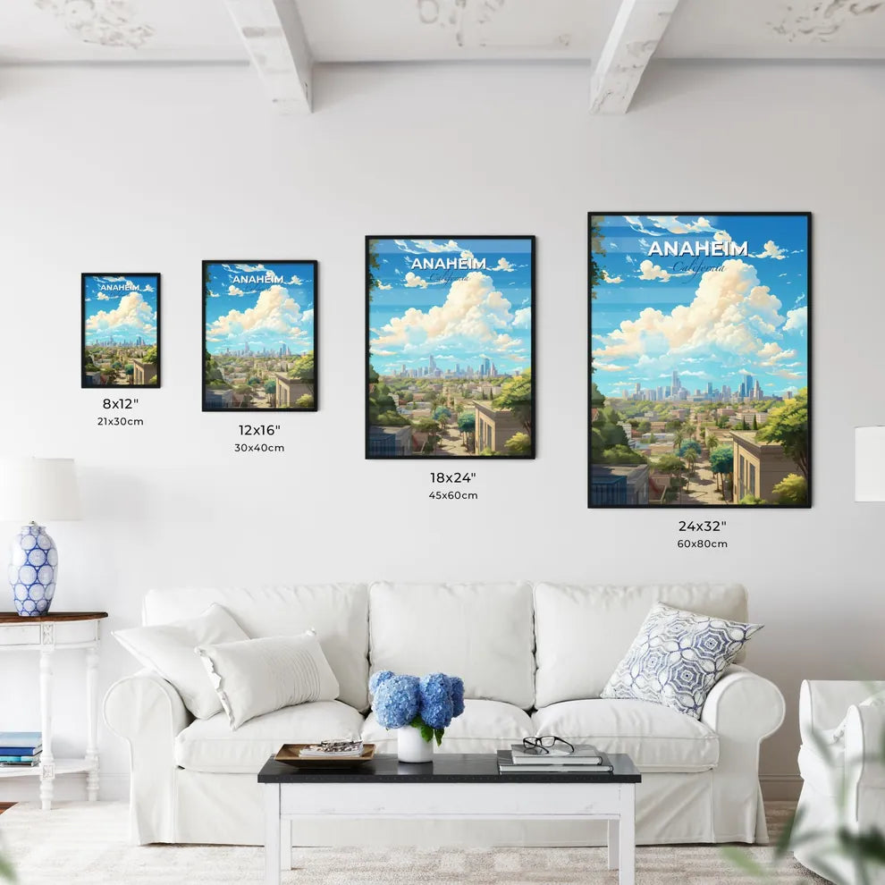 Anaheim California Skyline - A City With Trees And Buildings - Customizable Travel Gift Default Title
