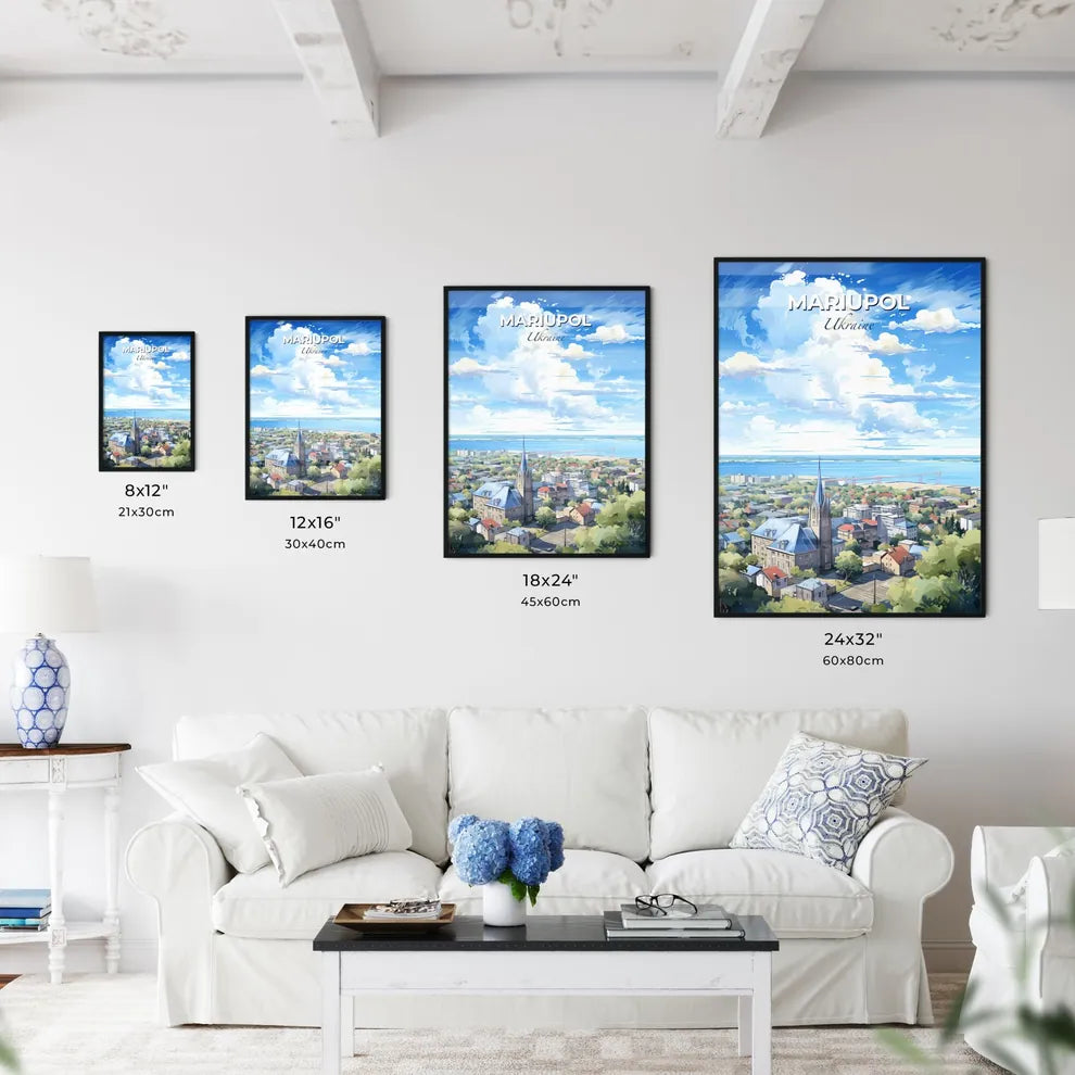 Mariupol Ukraine Skyline - A City With A Church And Trees And Water - Customizable Travel Gift Default Title