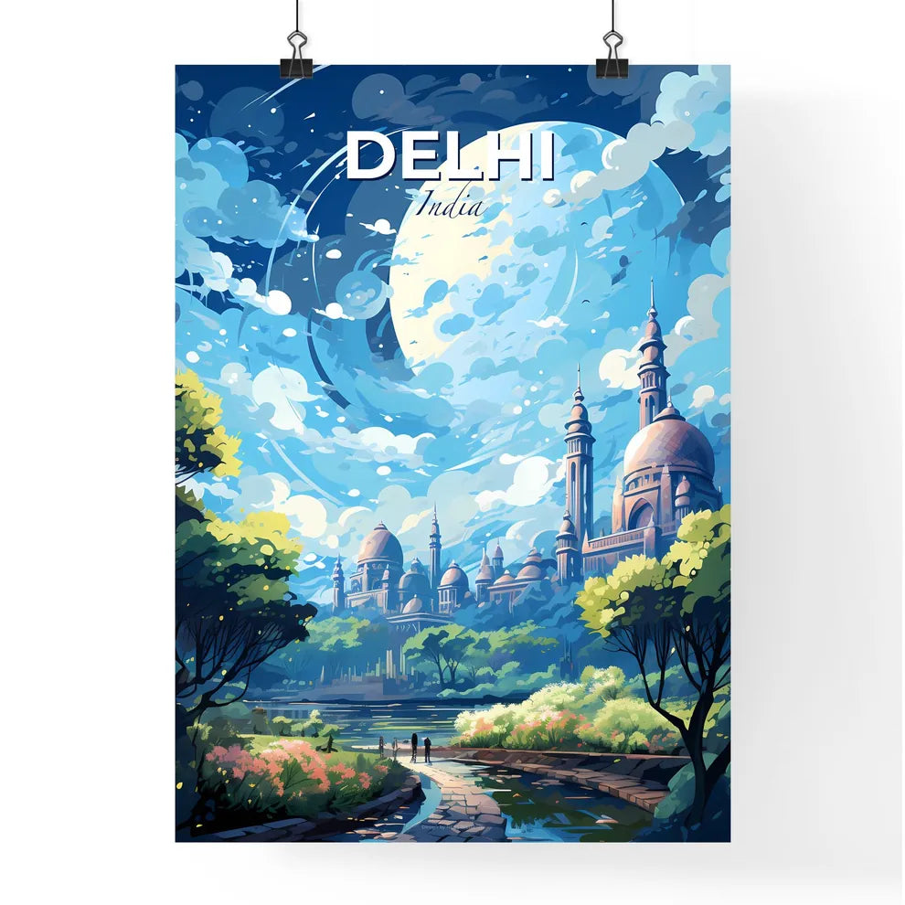 Delhi India Skyline - A Large Building With Towers And Towers And Trees - Customizable Travel Gift Default Title