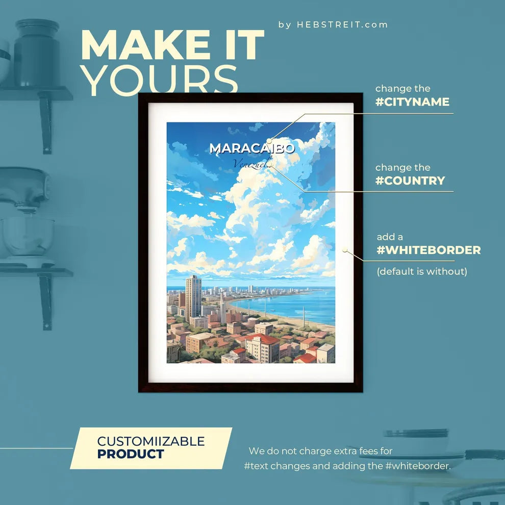 Maracaibo Venezuela Skyline - A City By The Water - Customizable Travel Gift Default Title