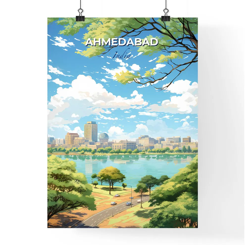 Ahmedabad India Skyline - A City By A Lake - Customizable Travel Gift Default Title