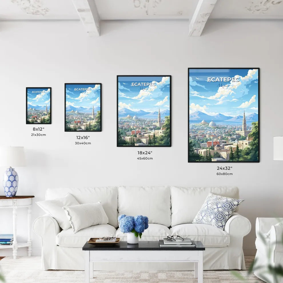 Ecatepec Mexico Skyline - A City With Mountains In The Background - Customizable Travel Gift Default Title