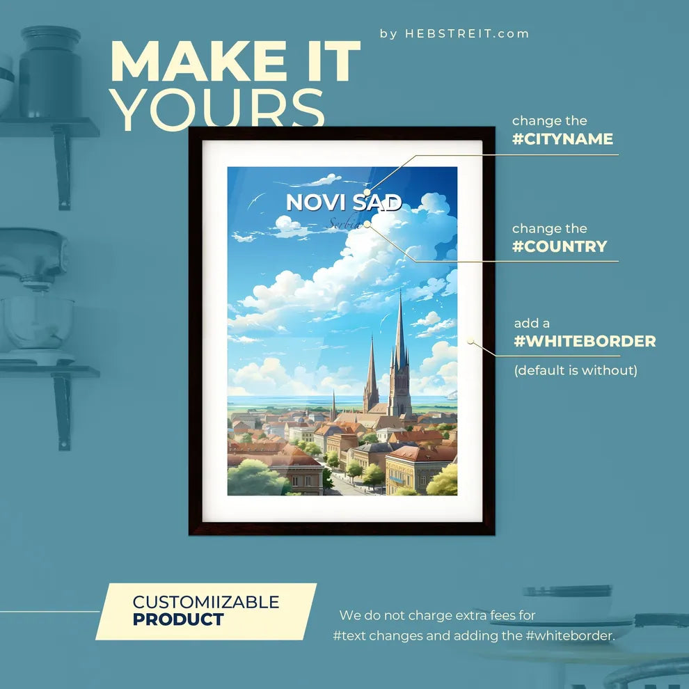 Novi Sad Serbia Skyline - A City With Tall Towers And Buildings - Customizable Travel Gift Default Title