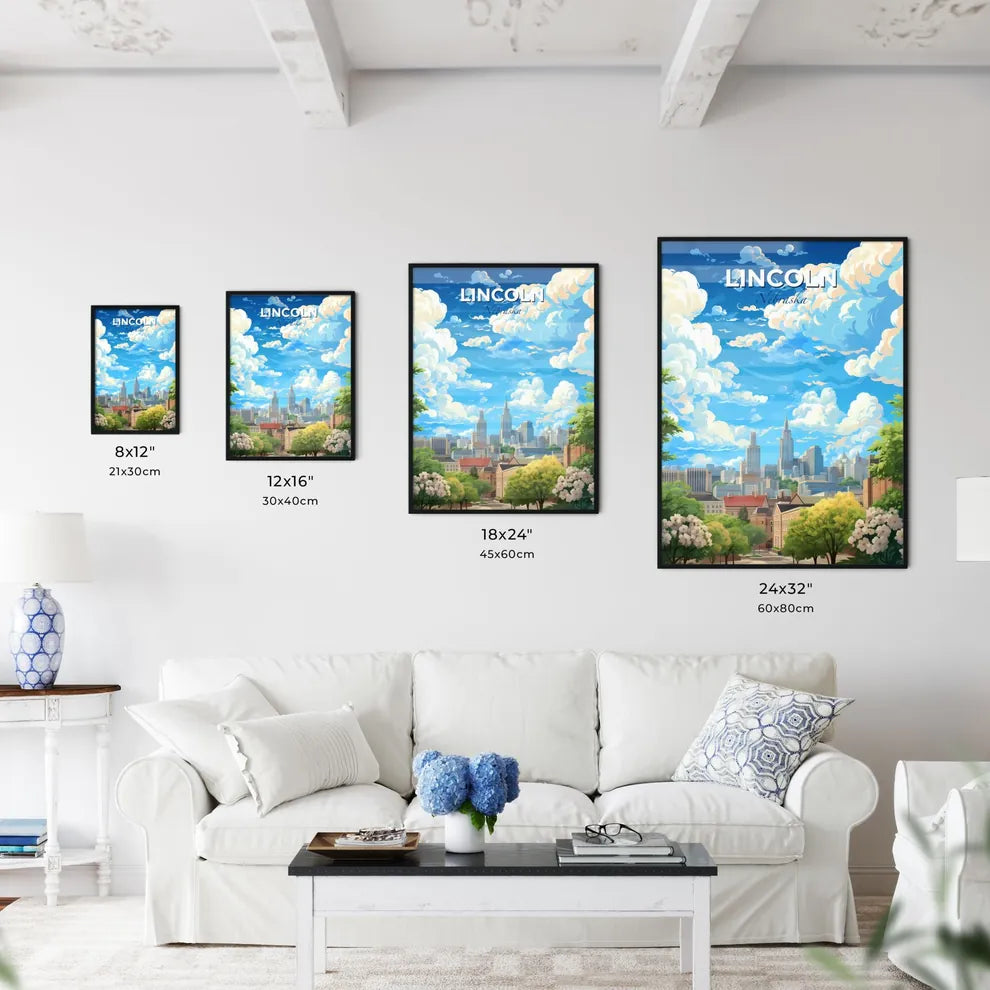 Lincoln Nebraska Skyline - A City Landscape With Trees And Buildings - Customizable Travel Gift Default Title