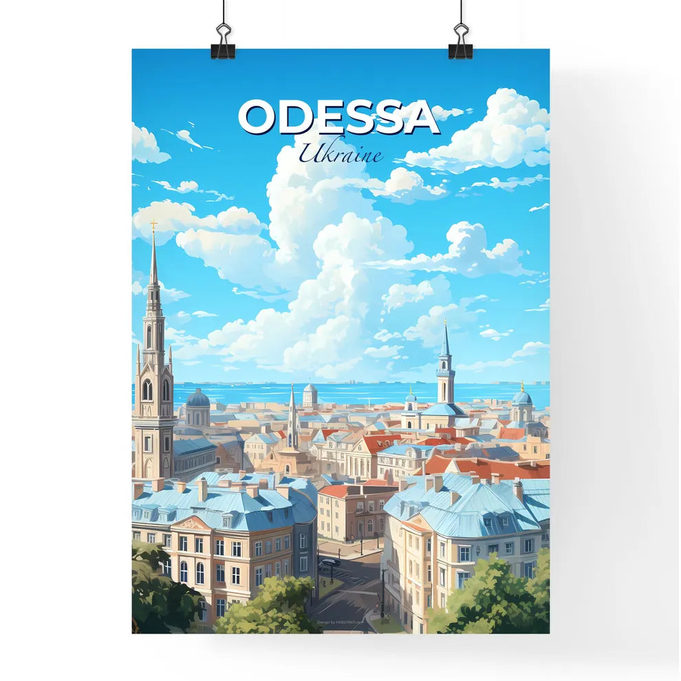 Odessa Ukraine Skyline - A City With Many Buildings And A Body Of Water - Customizable Travel Gift Default Title