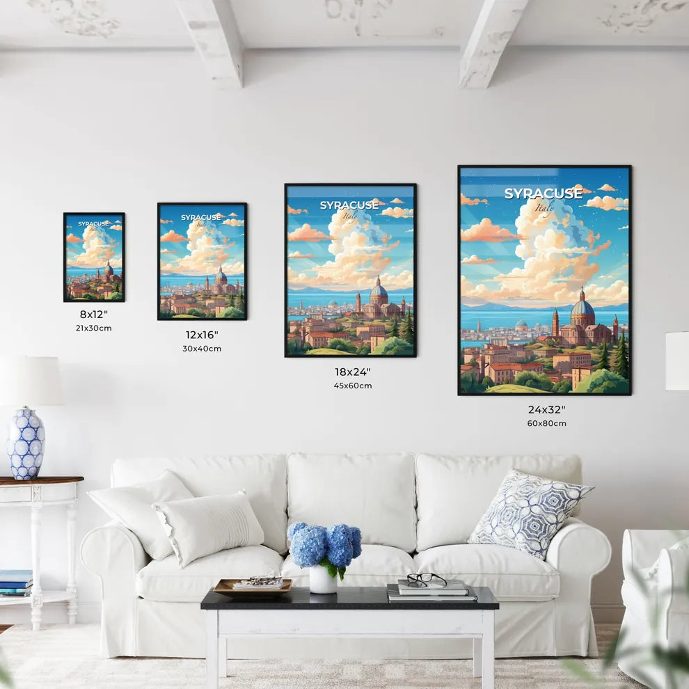 Syracuse Italy Skyline - A City With A Dome And A Body Of Water - Customizable Travel Gift Default Title