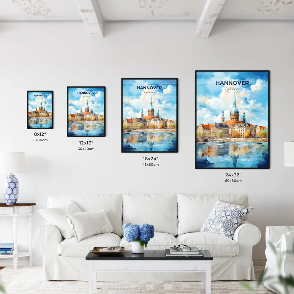 Hannover Germany Skyline - A Watercolor Painting Of A Castle And A Boat - Customizable Travel Gift Default Title