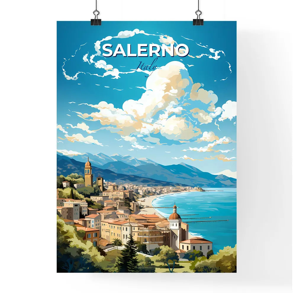Salerno Italy Skyline - A City By The Sea - Customizable Travel Gift Default Title