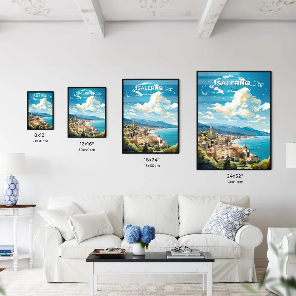 Salerno Italy Skyline - A City By The Sea - Customizable Travel Gift Default Title