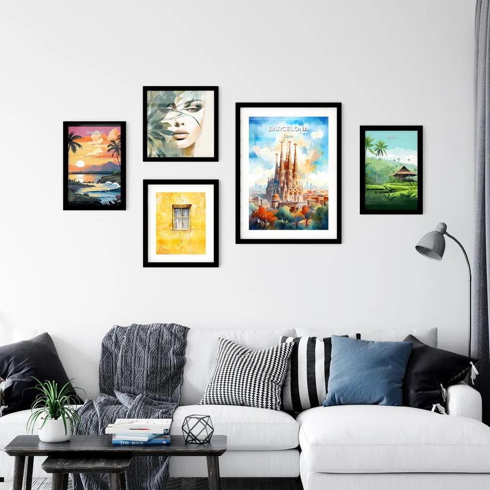 Barcelona Spain Skyline - A Painting Of A Castle - Customizable Travel Gift Default Title