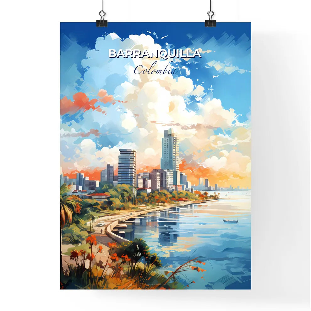 Barranquilla Colombia Skyline - A City Next To A Body Of Water - Customizable Travel Gift Default Title