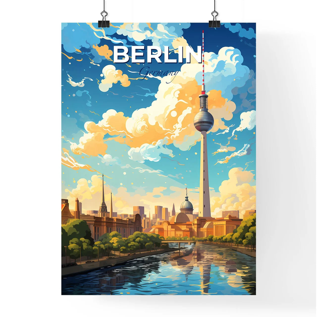 Berlin Germany Skyline - A City With A Tall Tower - Customizable Travel Gift Default Title