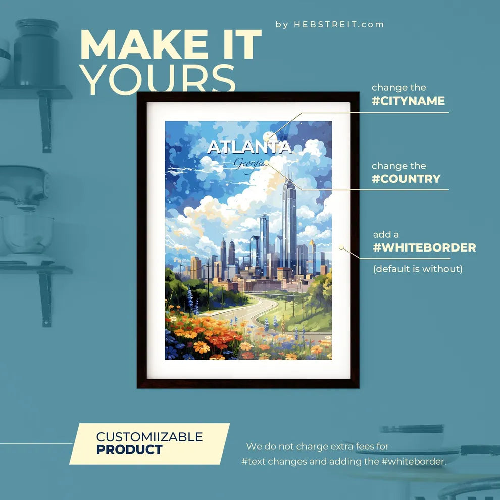 Atlanta Georgia Skyline - A Road Leading To A City - Customizable Travel Gift Default Title