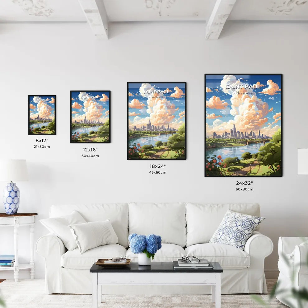 Saint Paul Minnesota Skyline - A River With  - Kitchen Hangings