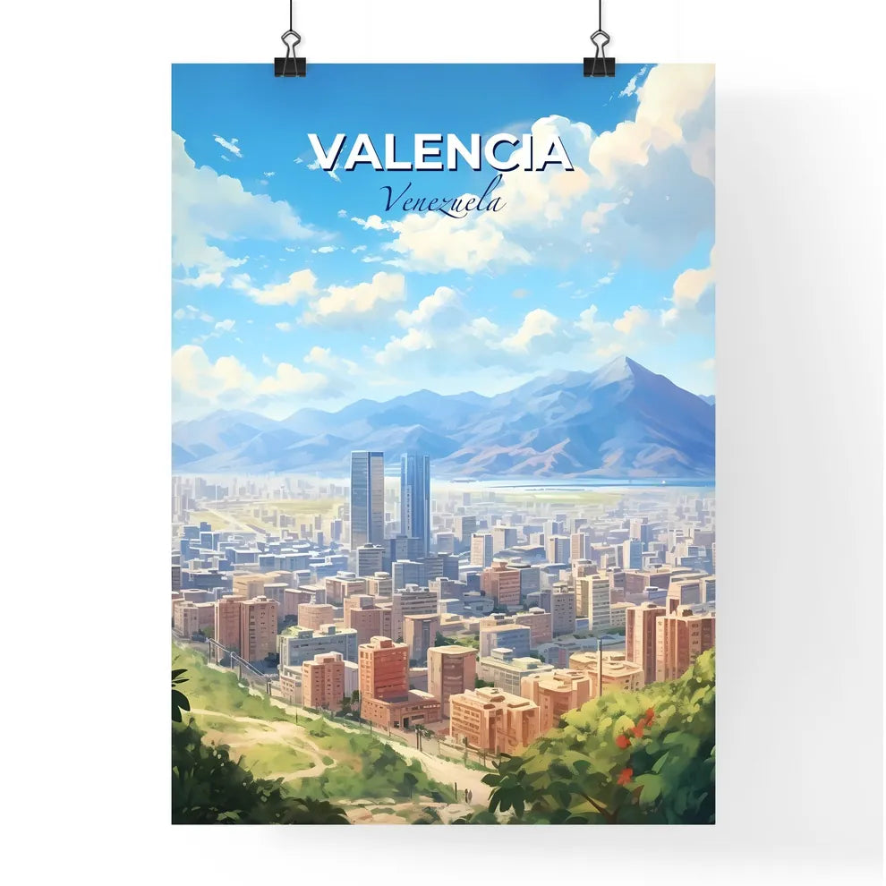 Valencia Venezuela Skyline - A City With Tall Buildings And Mountains In The Background - Customizable Travel Gift Default Title