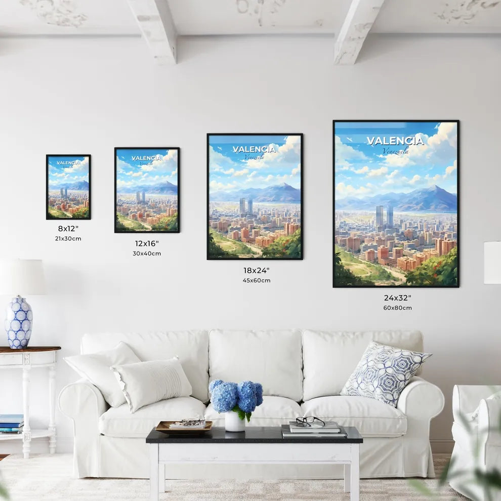 Valencia Venezuela Skyline - A City With Tall Buildings And Mountains In The Background - Customizable Travel Gift Default Title
