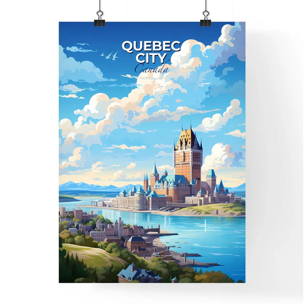Quebec City Canada Skyline - A Castle On A Lake - Customizable Travel Gift Default Title